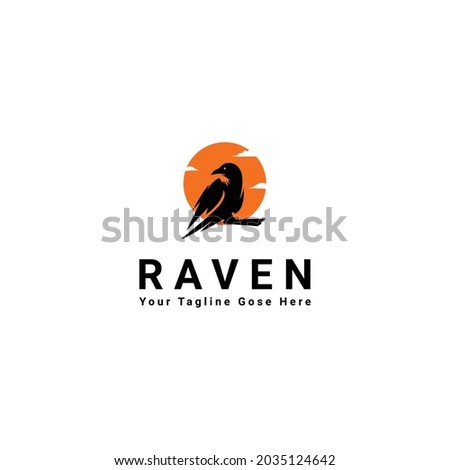 Raven logo design vector illustration 