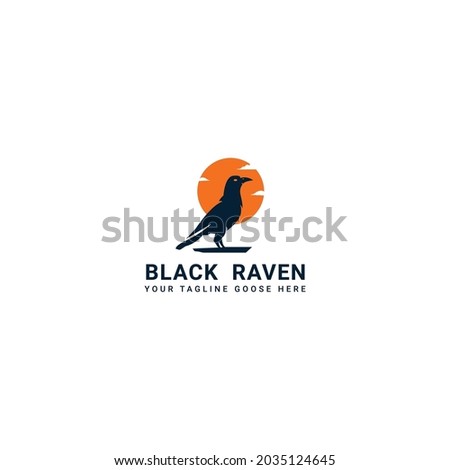 Raven logo design vector illustration 