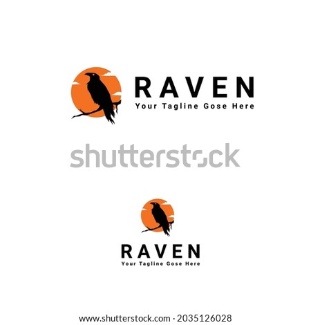 Raven logo design vector illustration 