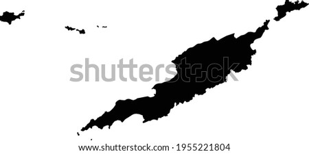 Anguilla map silhouette vector isolated on white background