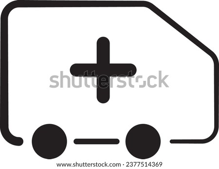 Ambulance icon vector illustration for medical apps and websites. Healthcare symbol