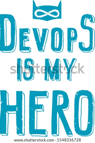 DevOps is my hero - hand lettering Laptop Stickers, T-shirt, Mugs, Stationery for Developers Sticker Sticker