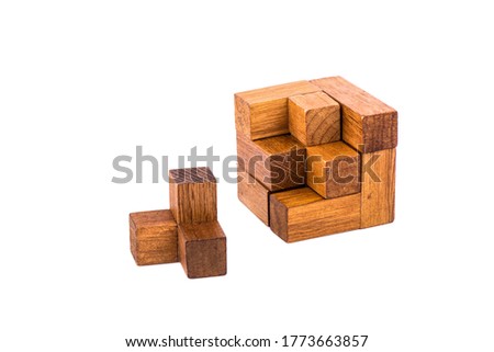 Similar – Image, Stock Photo Puzzles on a white background. Entertainment at home