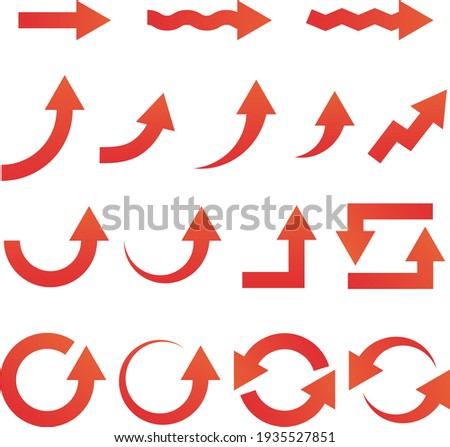 Assorted red arrow icons vector illustration