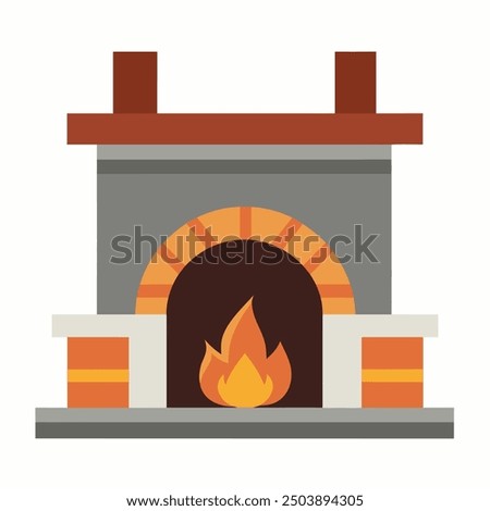 Cozy fireplaces with detailed mantels, crackling fire, and elegant hearths in vector format.