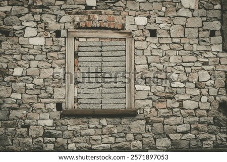 Similar – Image, Stock Photo Passage in old masonry to a staircase and other parts of the building