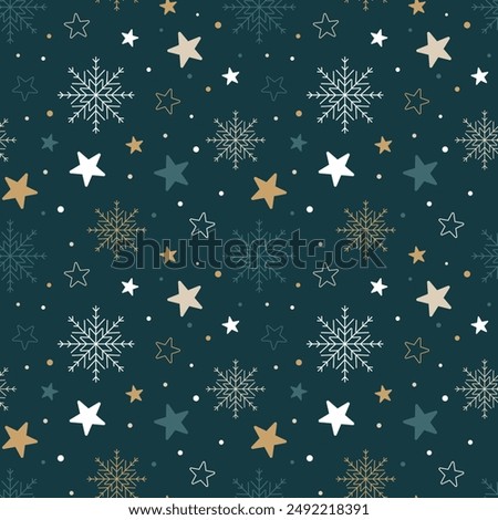 Christmas Snowflake Seamless Pattern. Pixel Perfect Christmas Pattern. Snowflake Background