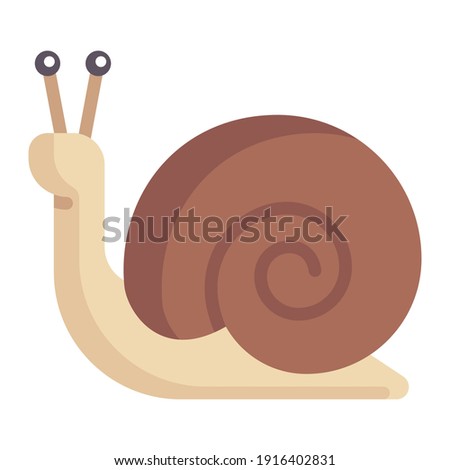 cute snail cartoon character with shell icon cartoon small animal illustration in nature isolated 