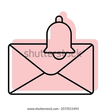 Email Alert color shadow line icon outline icon, pixel perfect