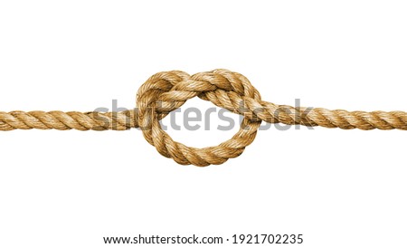 Rope with a knot isolated on white background