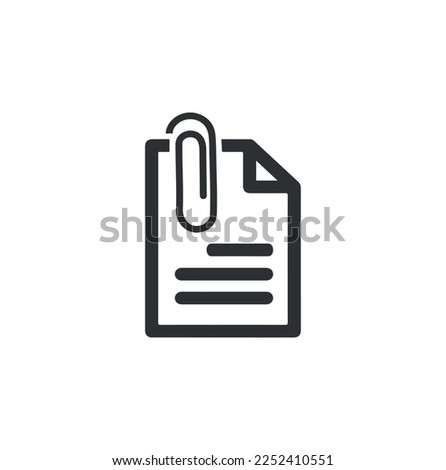 file attachement icon paper clip vector isolated on background