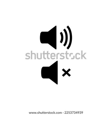 sound on off icon vector isolated on background