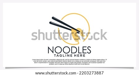 Ramen noodle logo design illustration for restaurant icon with creative element Premium Vector Part 29