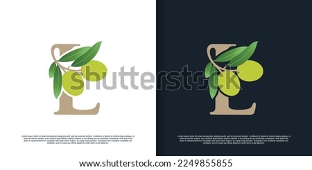 Illustration of olive letter logo L unique concept Premium Vector Stock foto © 