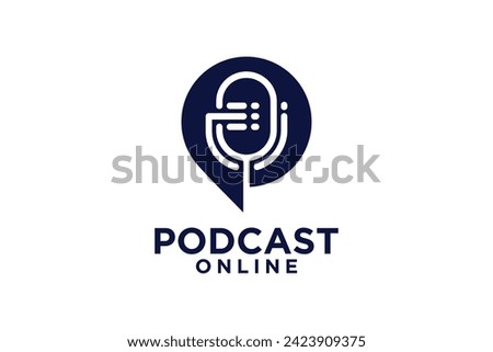 Podcast online logo design creative unique concept 