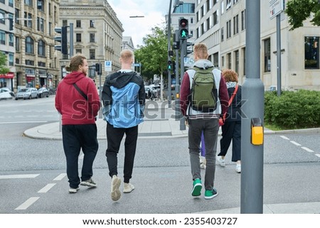 Similar – Image, Stock Photo a traffic light man and the lights of the big city