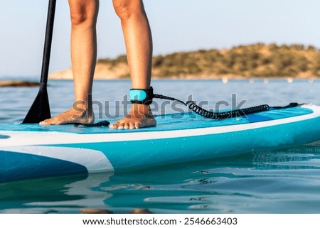 Similar – Image, Stock Photo legs standing on river bridge