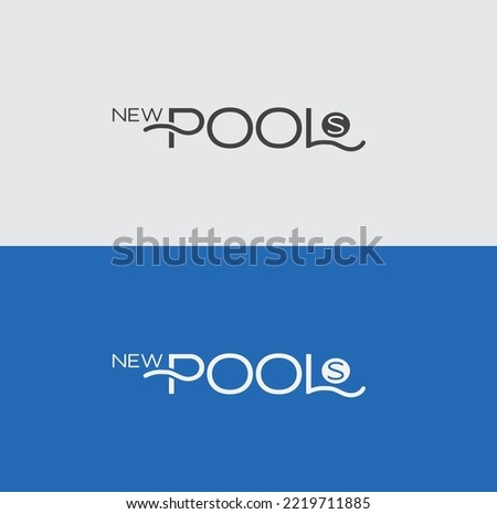 New Pools Logo Design. Swimming pool logo. Simple And minimalistic logo.