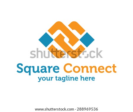 Business corporate abstract unity vector logo design template. Linked shape square symbol. Square unity logo design vector.