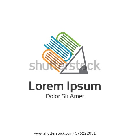 Book logo vector design. Abstract book and pencil vector. Book logo for library or education.