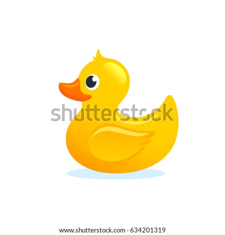 Yellow Rubber Duck Vector Illustration Cartoon.