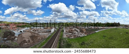 Similar – Image, Stock Photo Level crossing with creative barrier