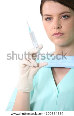Nurse with needle