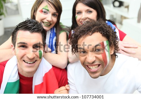 Four Italian soccer supporters