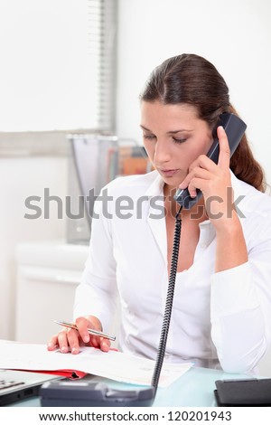 Secretary answering the phone