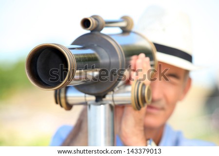Man with telescope