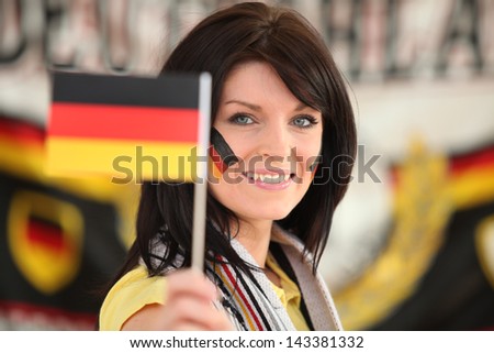 Woman supporting the German football team ストックフォト © 