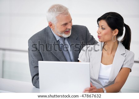 business people meeting with laptop computer