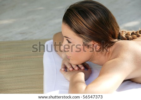 Portrait of a laid woman resting