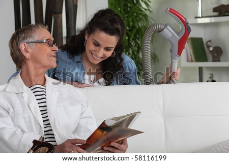 Senior woman and home help