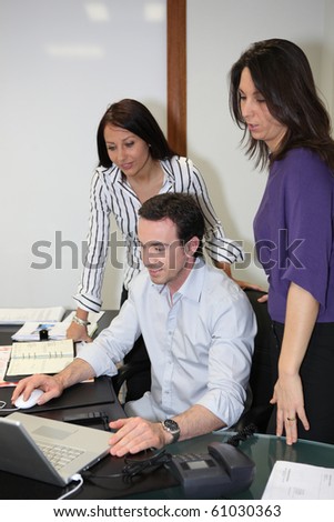 Director and assistants in office