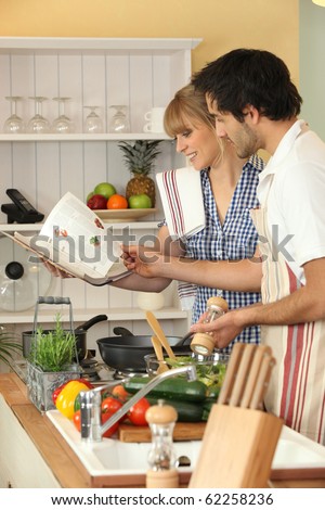Couple cooking