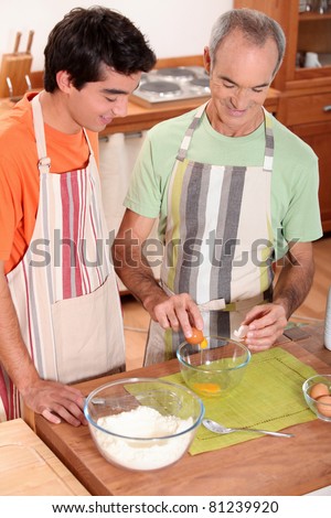 Men baking together