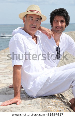 two men on a pier