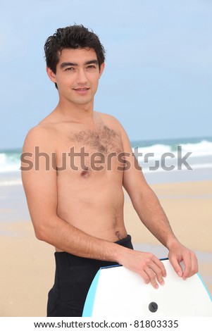 Guy with a body board