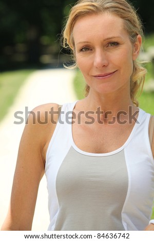 portrait of a woman in exercise clothes