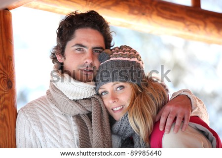 Couple dressed in winter clothing