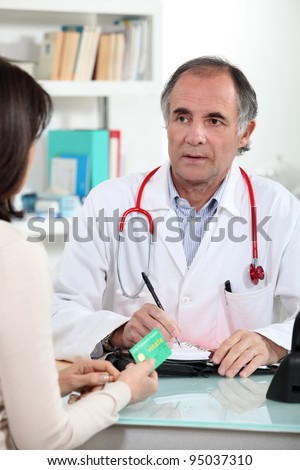 patient in the doctor's cabinet