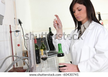 Young woman working in a laboratory Stockfoto © 