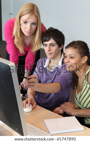 Students in computer classes Photo stock © 