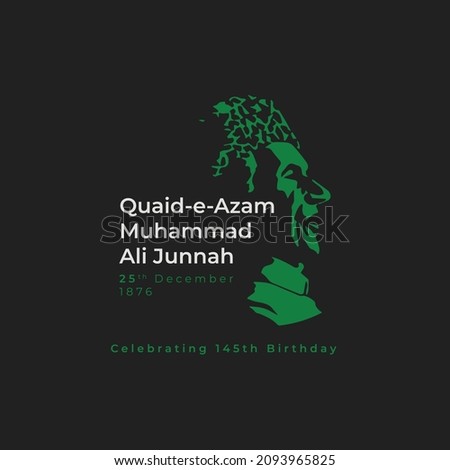 Quaid-e-Azam Day 25th December Celebration Social Media Post Design, tribute to the founder of Pakistan. vector illustration.