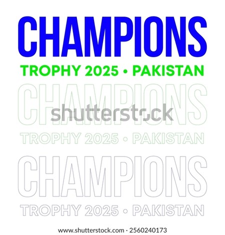 Karachi, Pakistan, 19th December 2024, Key Visual or Poster Design of ICC Champions trophy 2025 LOGO, Vector Illustration.