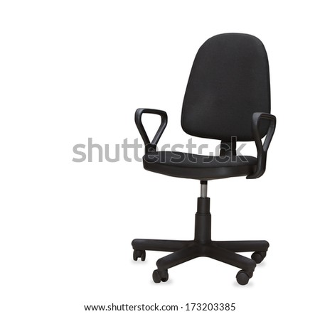 The black office chair. Isolated
