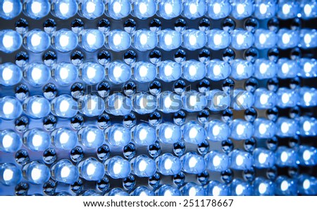 Led panel in fluorescent light close up