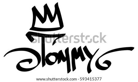 Tommy male name street art design. Graffiti tag Tommy. Vector art