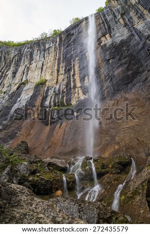 Skaklya is the highest waterfall on Balkan Peninsula - 141 meters. Skaklya is intermittent flowing waterfall - only during snow melt in spring and rains. Located nearly the town of Vratsa, Bulgaria.